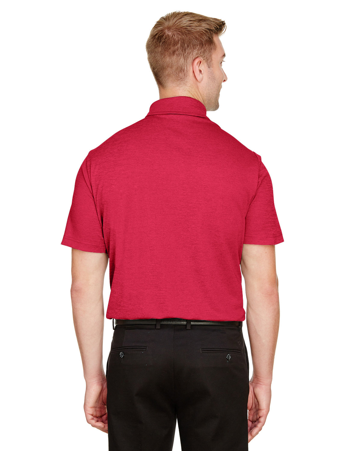 DG22 Devon & Jones CrownLux Performance Mens Address Melange Polo - Back Image