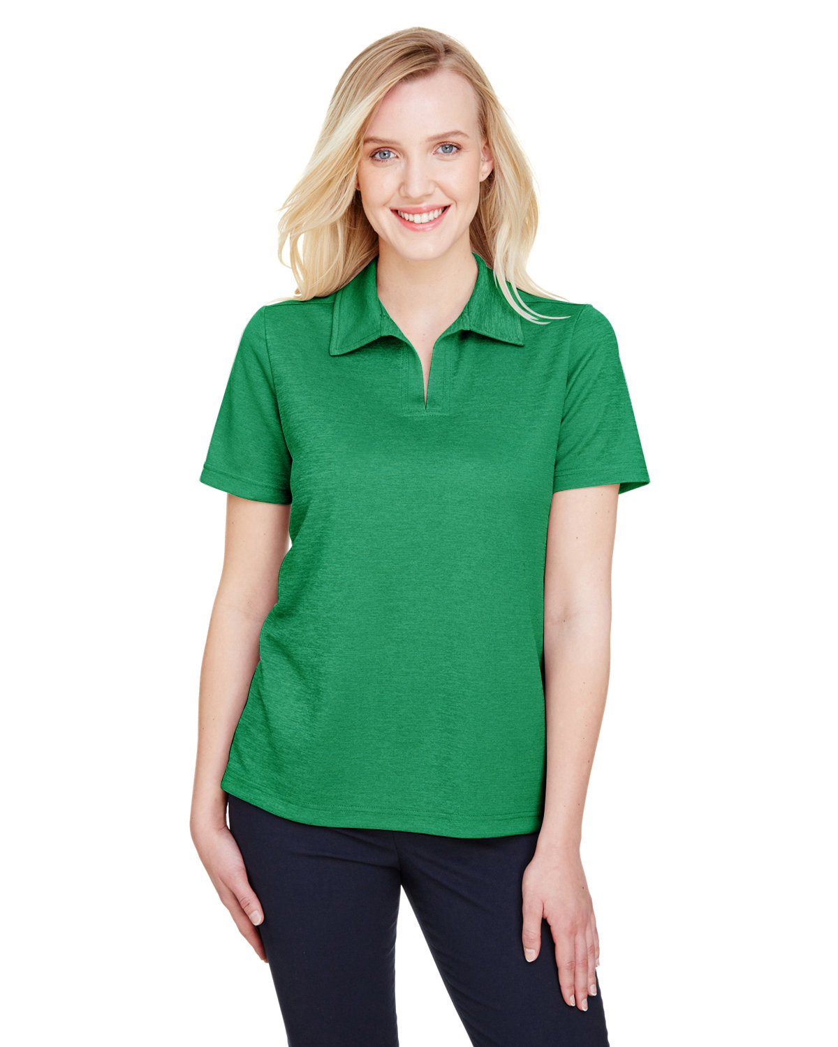 DG22W Devon & Jones CrownLux Performance Ladies Address Melange Polo