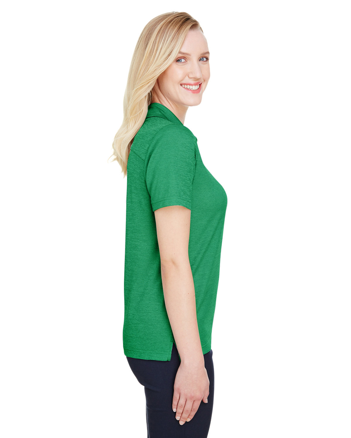 DG22W Devon & Jones CrownLux Performance Ladies Address Melange Polo - Siide Image
