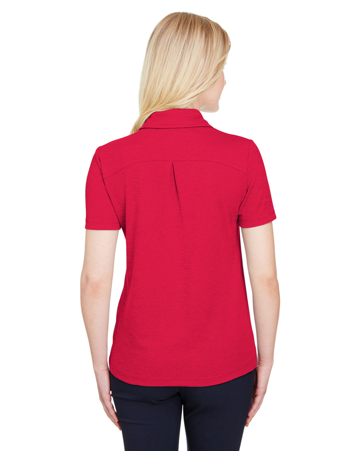 DG22W Devon & Jones CrownLux Performance Ladies Address Melange Polo - Back Image