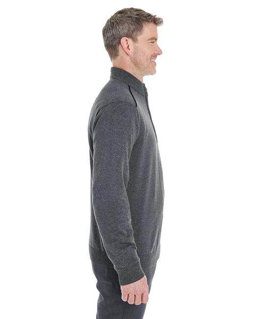 DG478 Devon & Jones Mens Manchester Fully-Fashioned Quarter-Zip Sweater - Siide Image