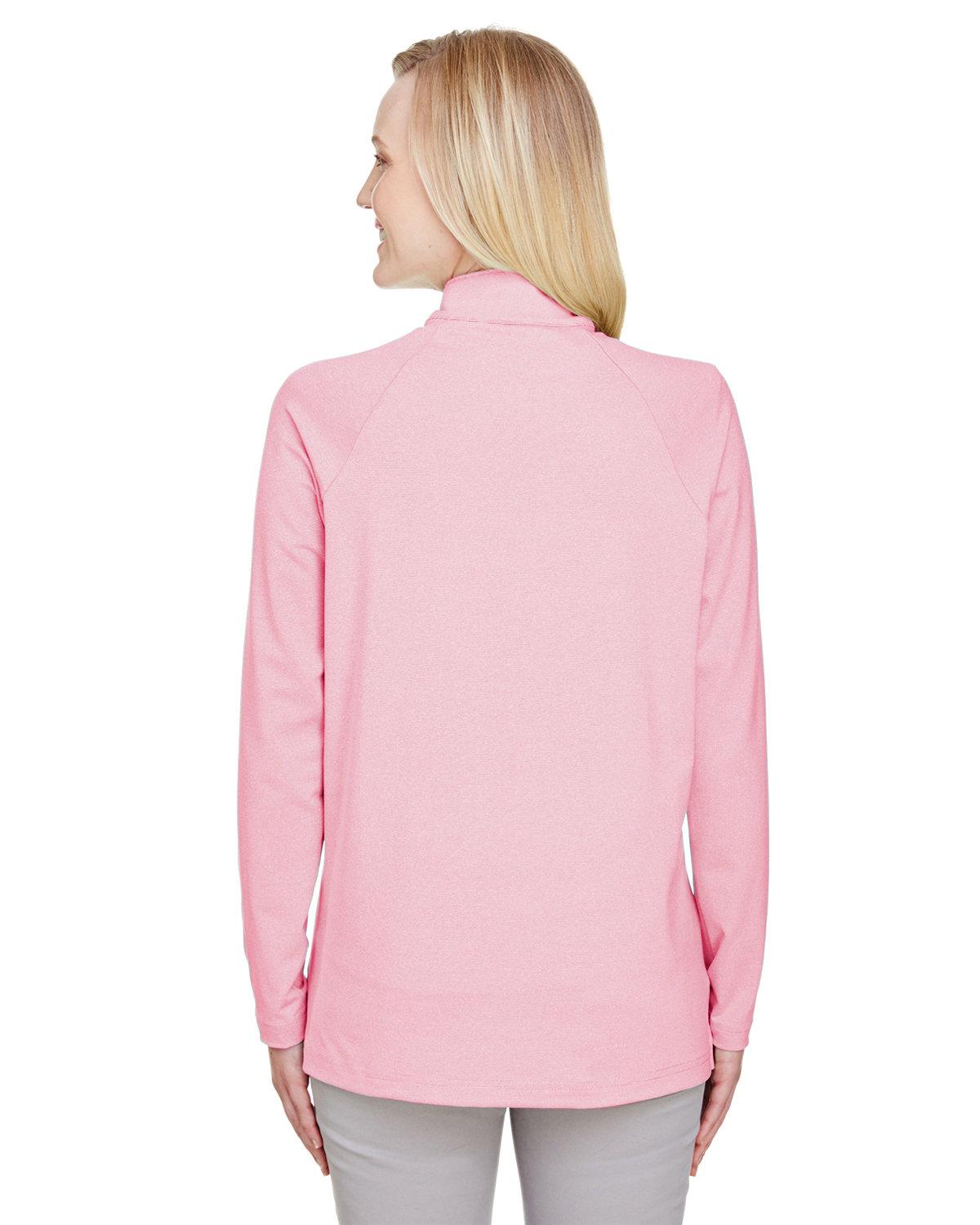 DG480W Devon & Jones CrownLux Performance Ladies Clubhouse Micro-Stripe Quarter-Zip - Back Image