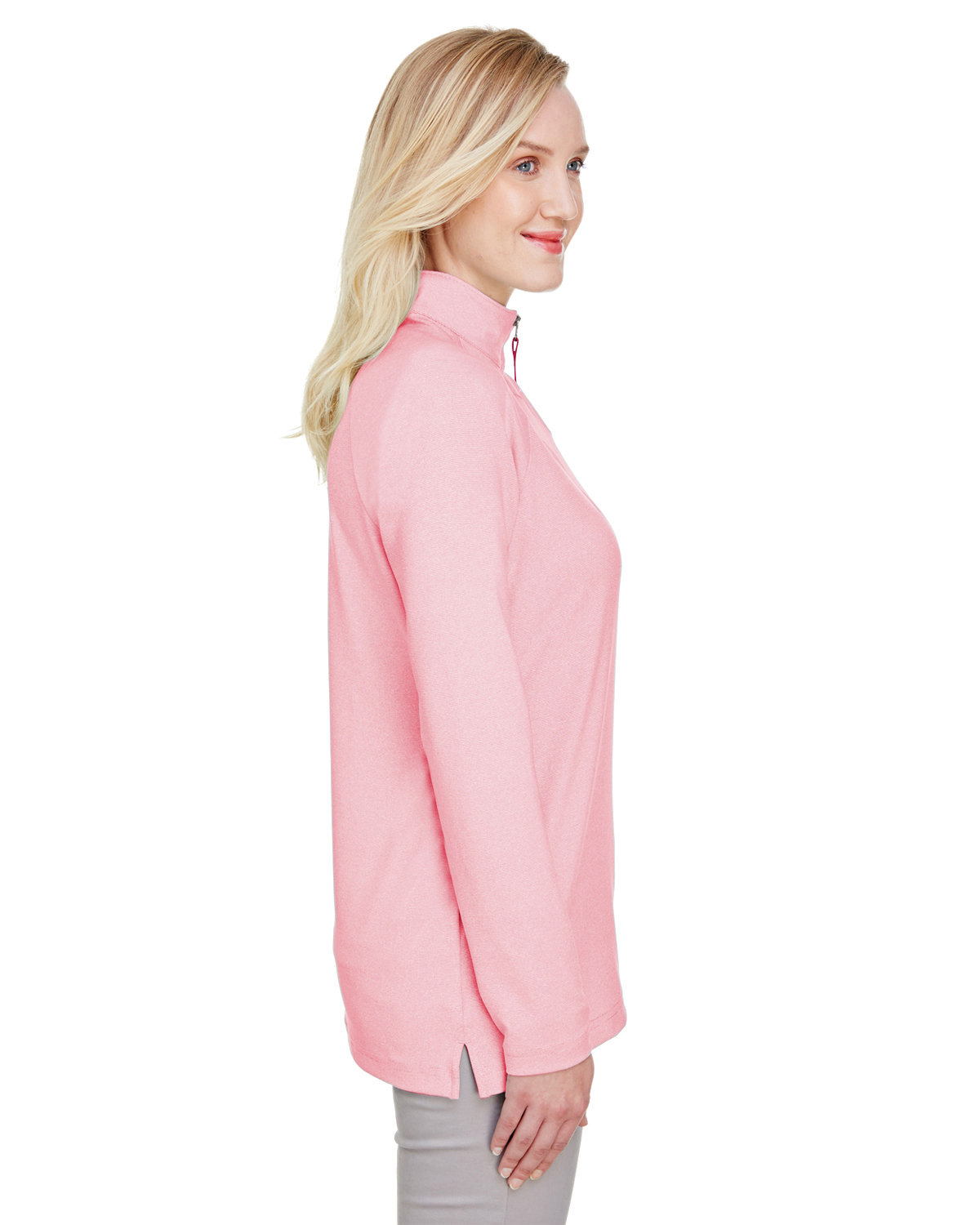 DG480W Devon & Jones CrownLux Performance Ladies Clubhouse Micro-Stripe Quarter-Zip - Siide Image
