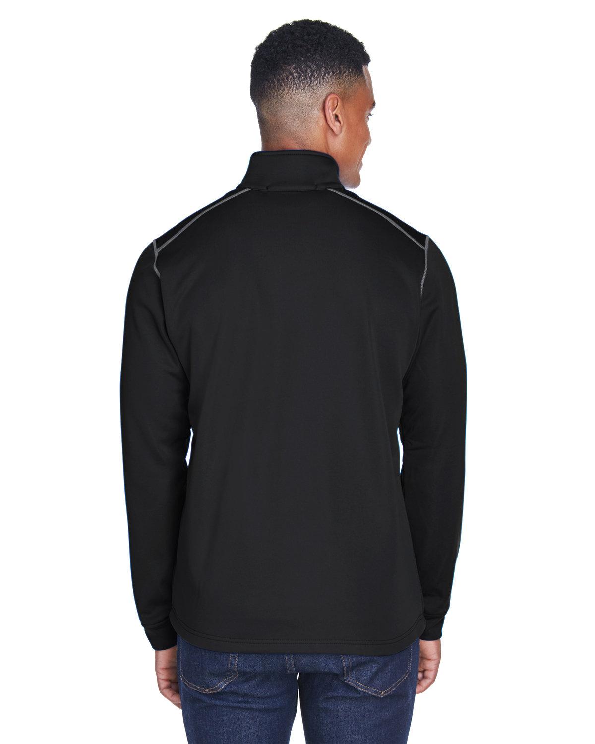 DG796 Devon & Jones Mens Newbury Colorblock Mélange Fleece Full-Zip - Back Image