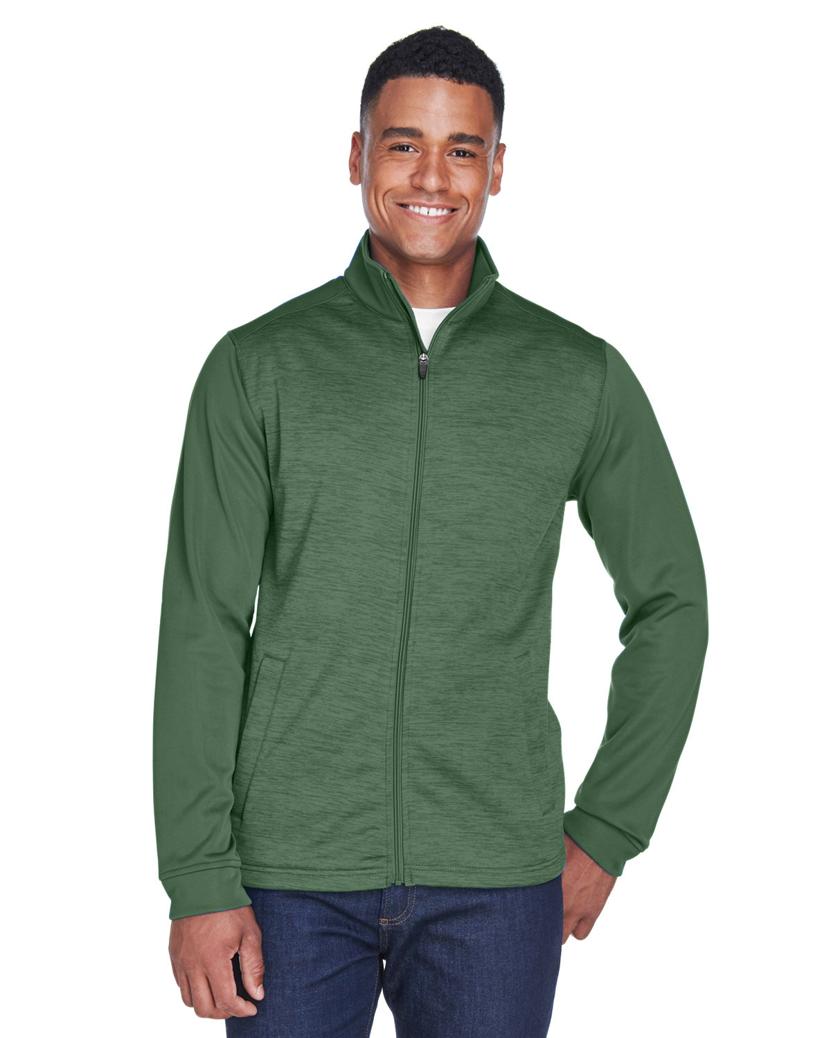 DG796 Devon & Jones Mens Newbury Colorblock Mélange Fleece Full-Zip DG796 Devon & Jones Mens Newbury Colorblock Mélange Fleece Full-Zip