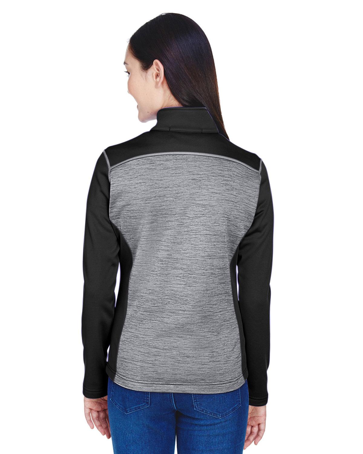 DG796W Devon & Jones Ladies Newbury Colorblock Mélange Fleece Full-Zip - Back Image
