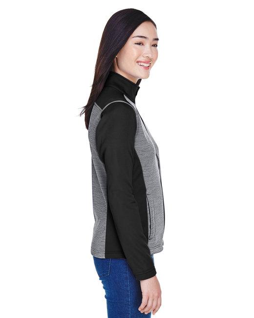 DG796W Devon & Jones Ladies Newbury Colorblock Mélange Fleece Full-Zip - Siide Image