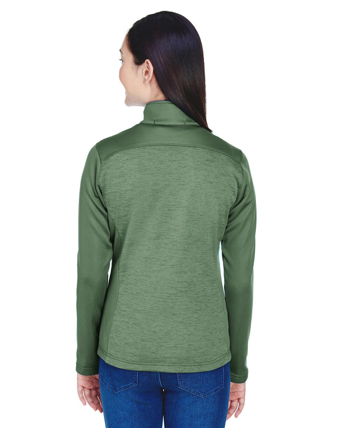 DG796W Devon & Jones Ladies Newbury Colorblock Mélange Fleece Full-Zip - Back Image