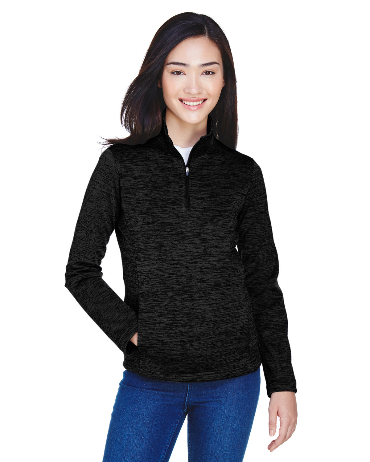 DG798W Devon & Jones Ladies Newbury Mélange Fleece Quarter-Zip