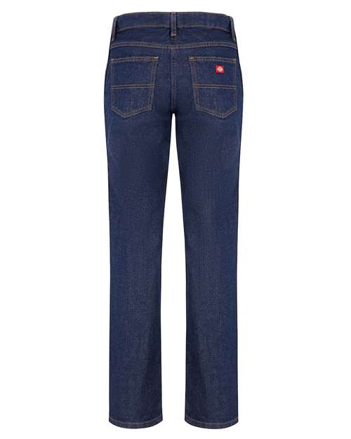 FD93 Dickies Womens Straight Leg 5-Pocket Jeans - Back Image