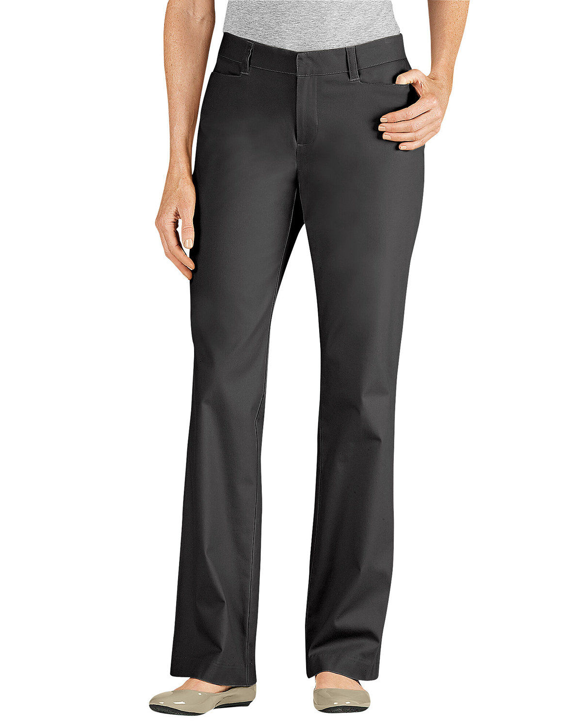 FP342 Dickies Ladies Curvy Fit Straight Leg Flat Front Pant