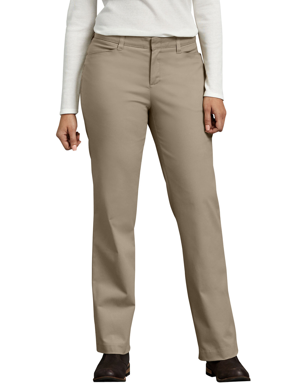 FP342 Dickies Ladies Curvy Fit Straight Leg Flat Front Pant