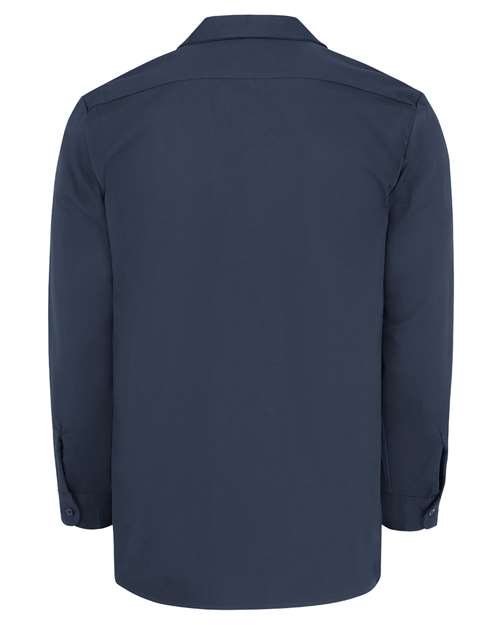 L307L Dickies Industrial Cotton Long Sleeve Work Shirt - Long Sizes - Back Image