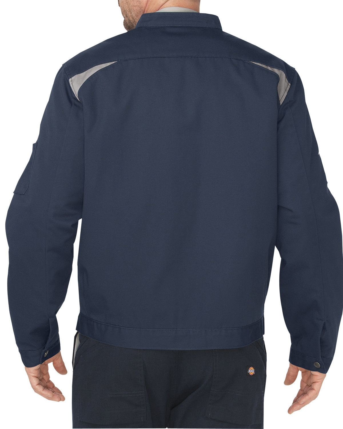 LJ605 Dickies Unisex Industrial Insulated Color Block Shop Jacket - Back Image
