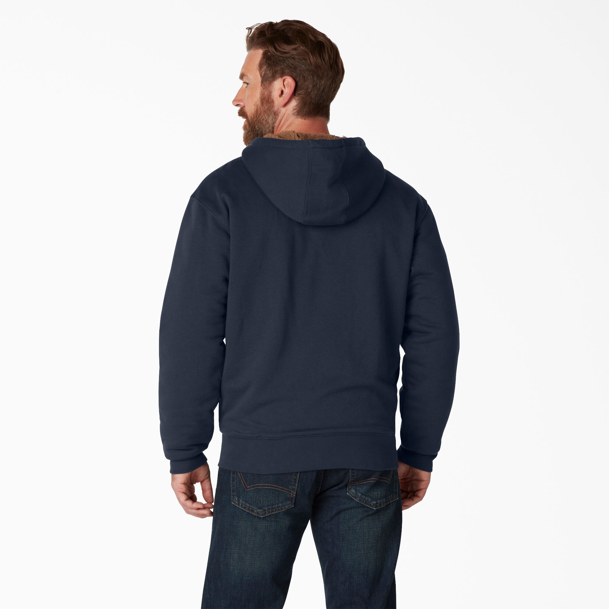 TW457 Dickies Mens Fleece-Lined Full-Zip Hooded Sweatshirt - Back Image