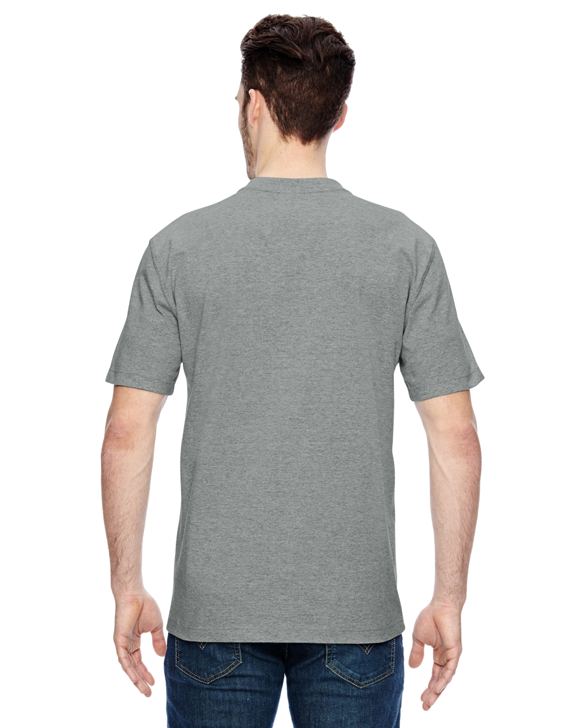 WS451 Dickies Mens 6.75 oz. Heavyweight Work Henley - Back Image