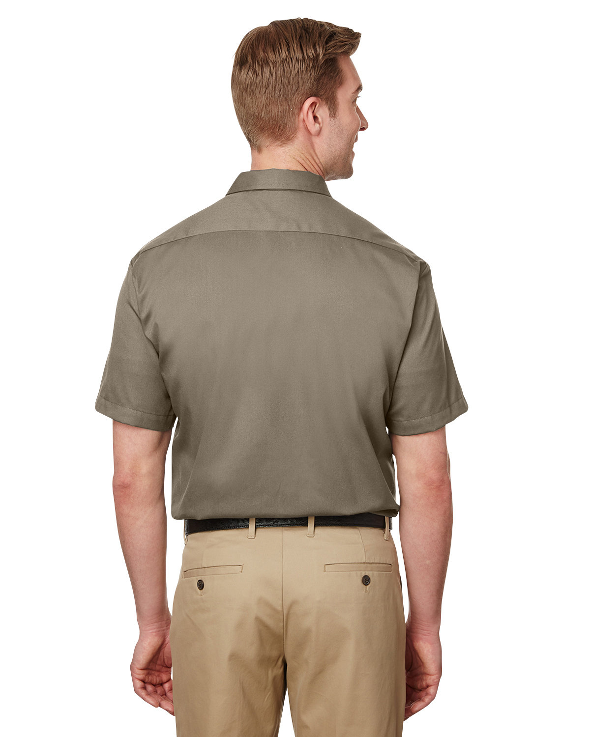 WS673 Dickies Mens Short Sleeve Slim Fit Flex Twill Work Shirt - Back Image