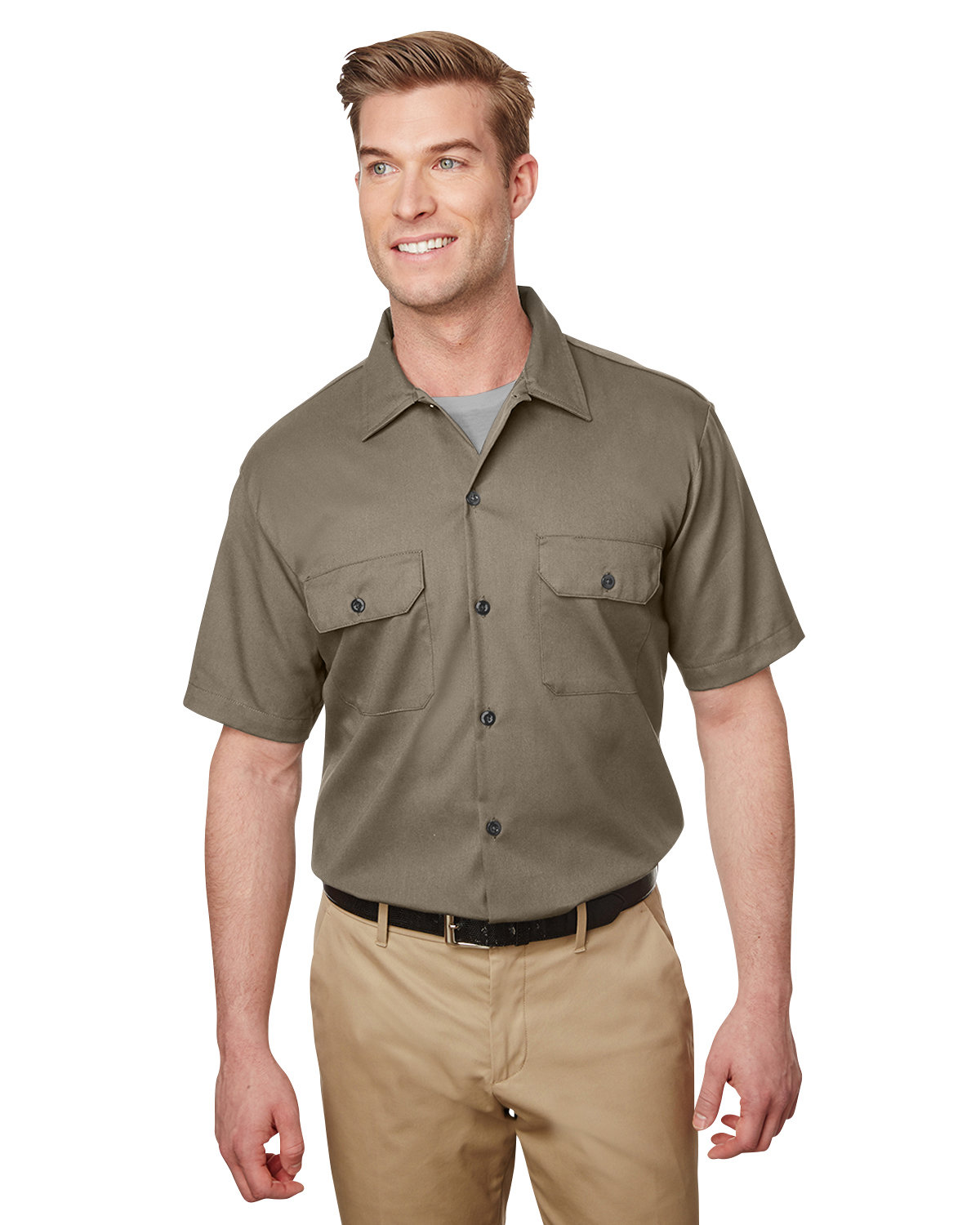 WS673 Dickies Mens Short Sleeve Slim Fit Flex Twill Work Shirt