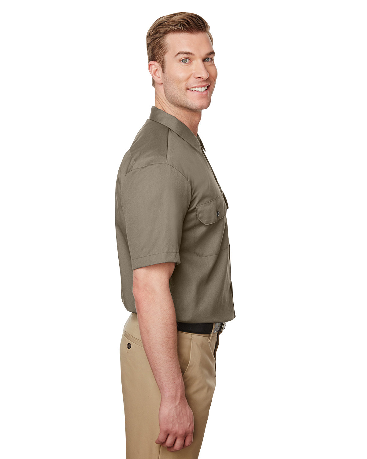 WS673 Dickies Mens Short Sleeve Slim Fit Flex Twill Work Shirt - Siide Image