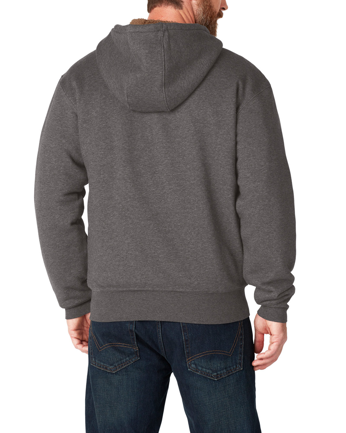 TW457 Dickies Mens Fleece-Lined Full-Zip Hooded Sweatshirt TW457 Dickies Mens Fleece-Lined Full-Zip Hooded Sweatshirt - Back Image