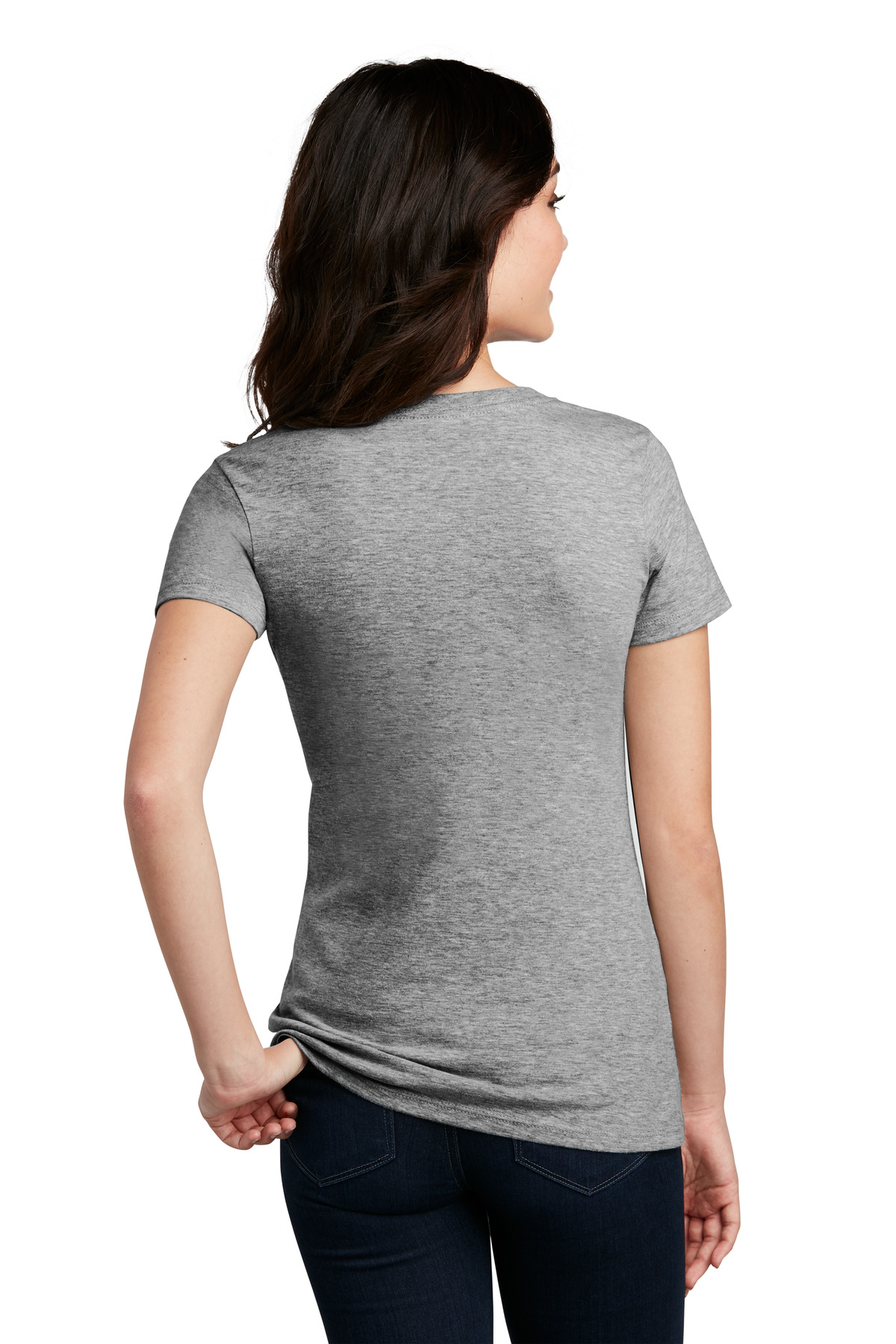 DM1190L District Womens Perfect Blend V-Neck Tee. - Back Image