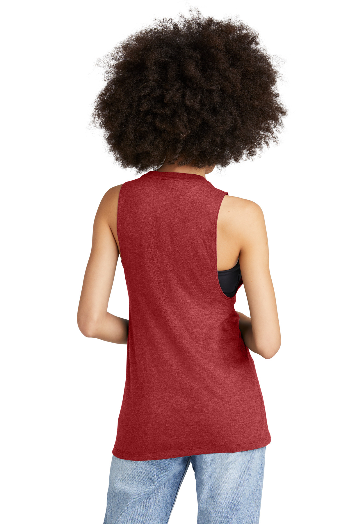 DT153 District  Womens Perfect Tri Muscle Tank - Back Image