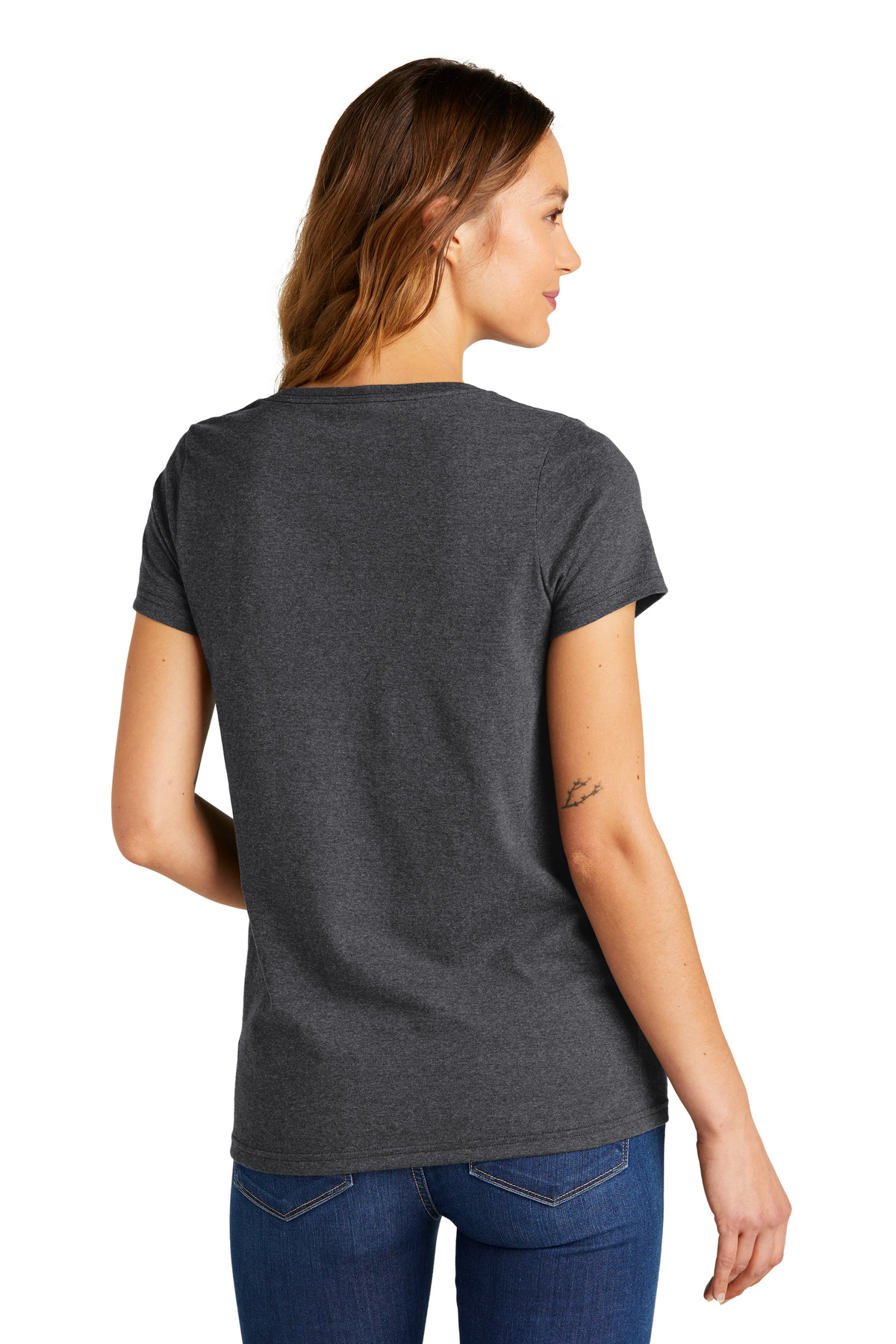 DT5002 District Womens The Concert Tee V-Neck - Back Image