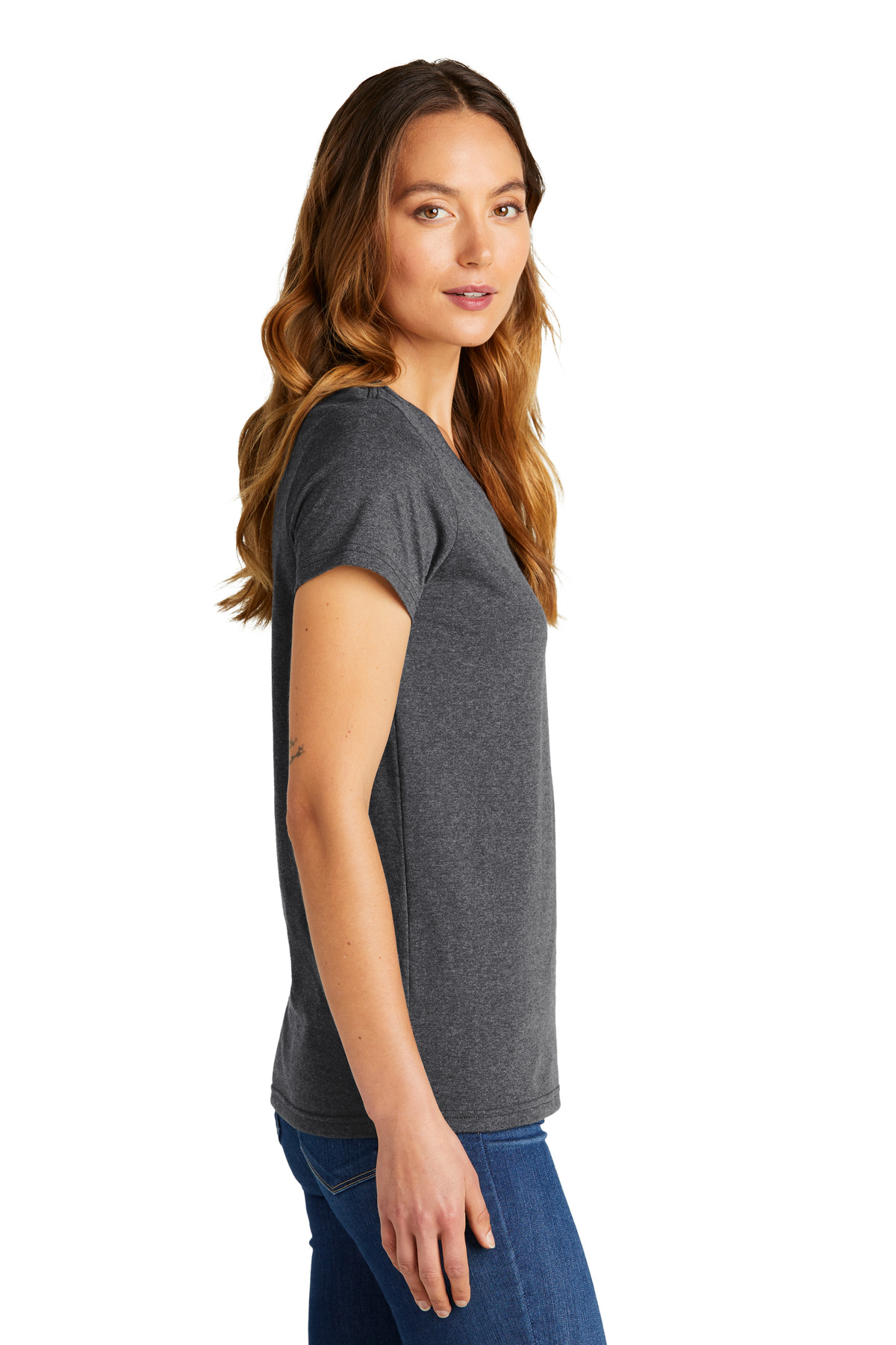DT5002 District Womens The Concert Tee V-Neck - Siide Image
