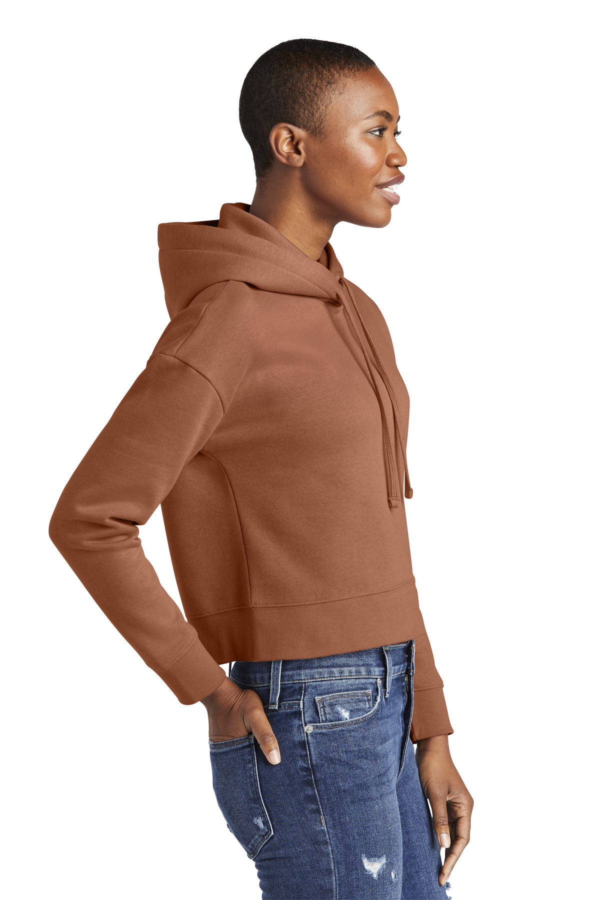DT6101 District Womens V.I.T. Fleece Hoodie - Siide Image