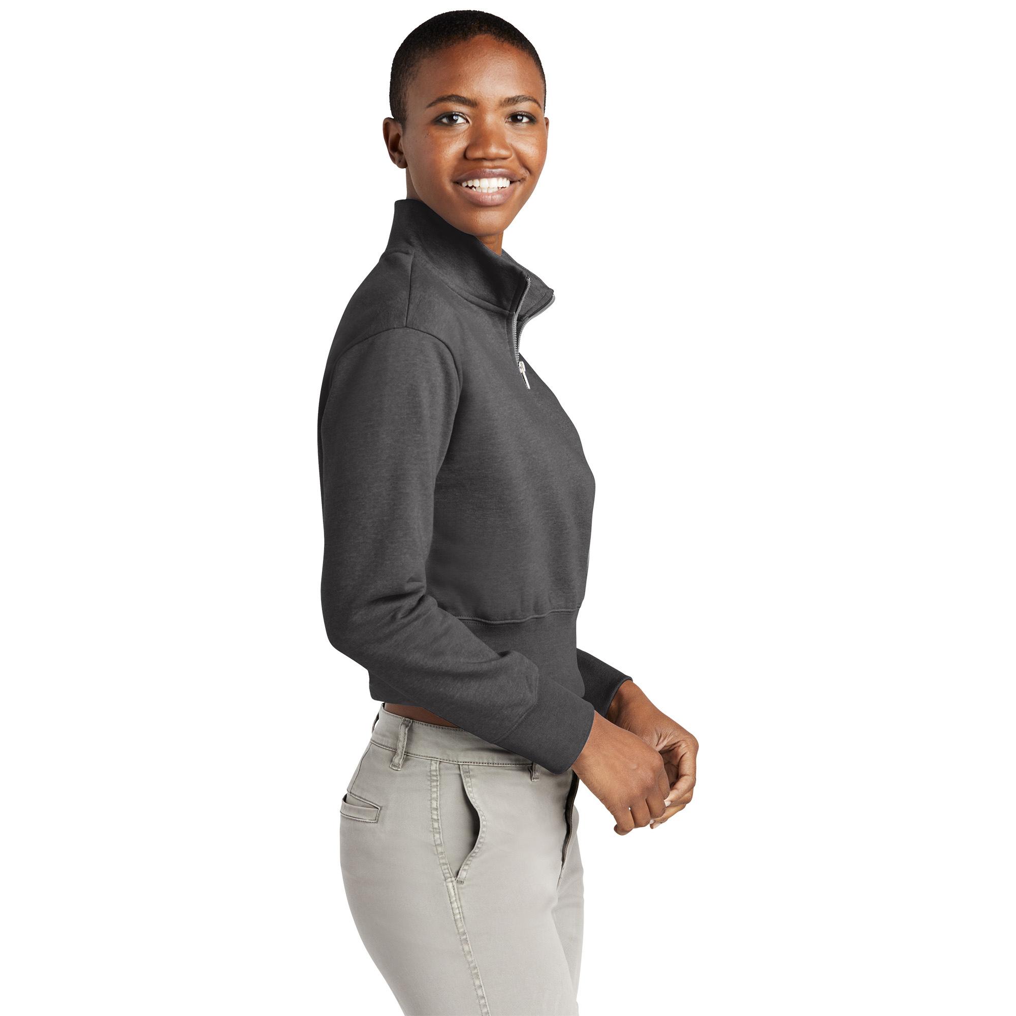 DT6111 District Womens V.I.T. Fleece 1/2-Zip - Siide Image