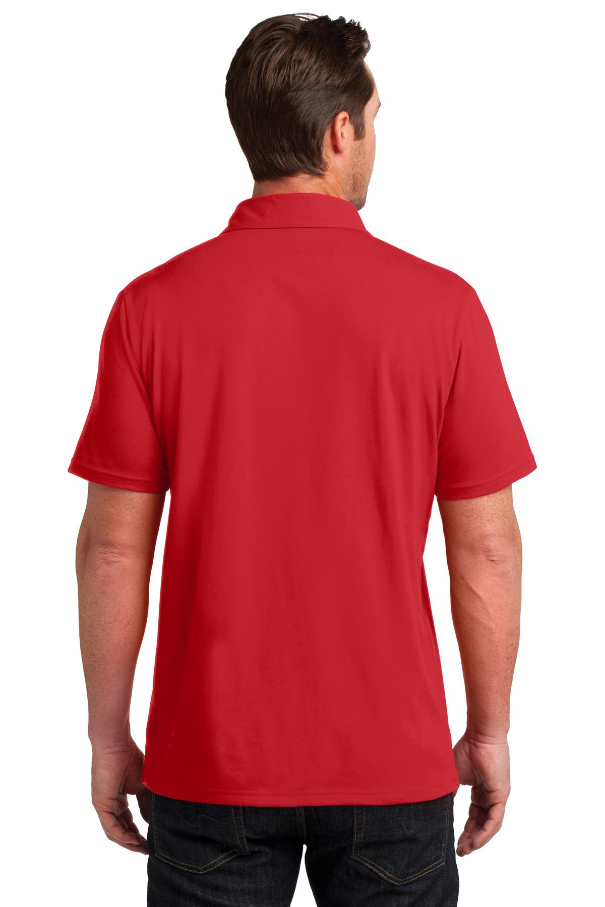 DM333 District  Made Mens Double Pocket Polo. - Back Image