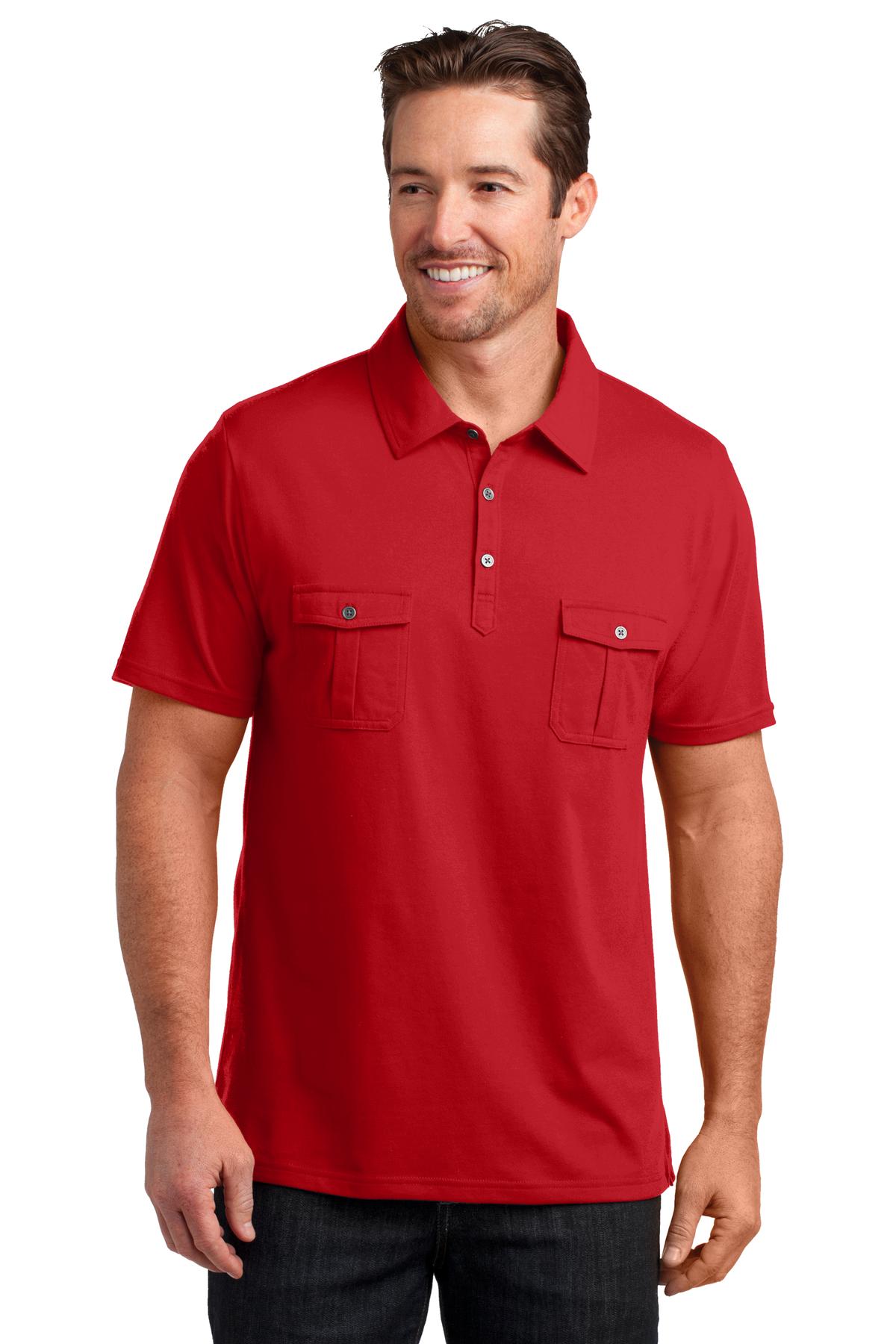 DM333 District Made Mens Double Pocket Polo. DM333 District Made Mens Double Pocket Polo.
