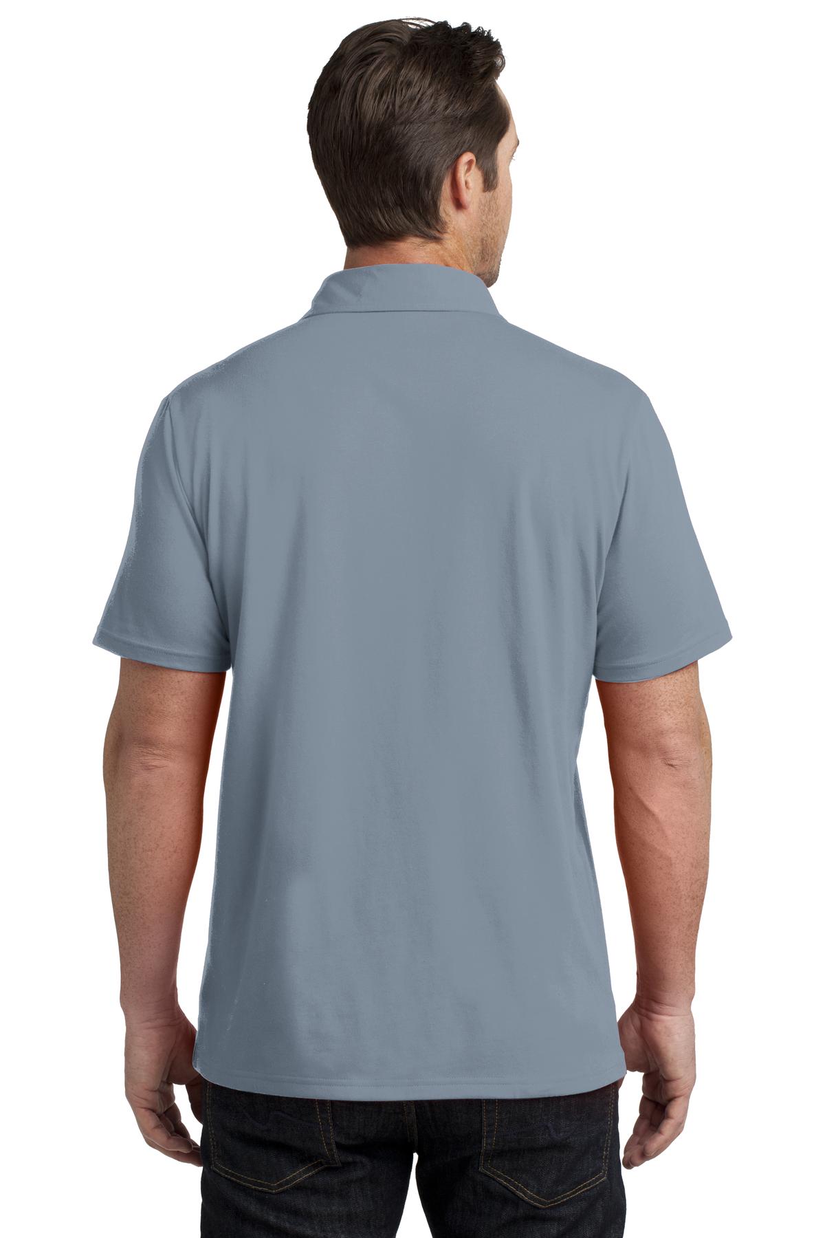 DM333 District  Made Mens Double Pocket Polo. - Back Image