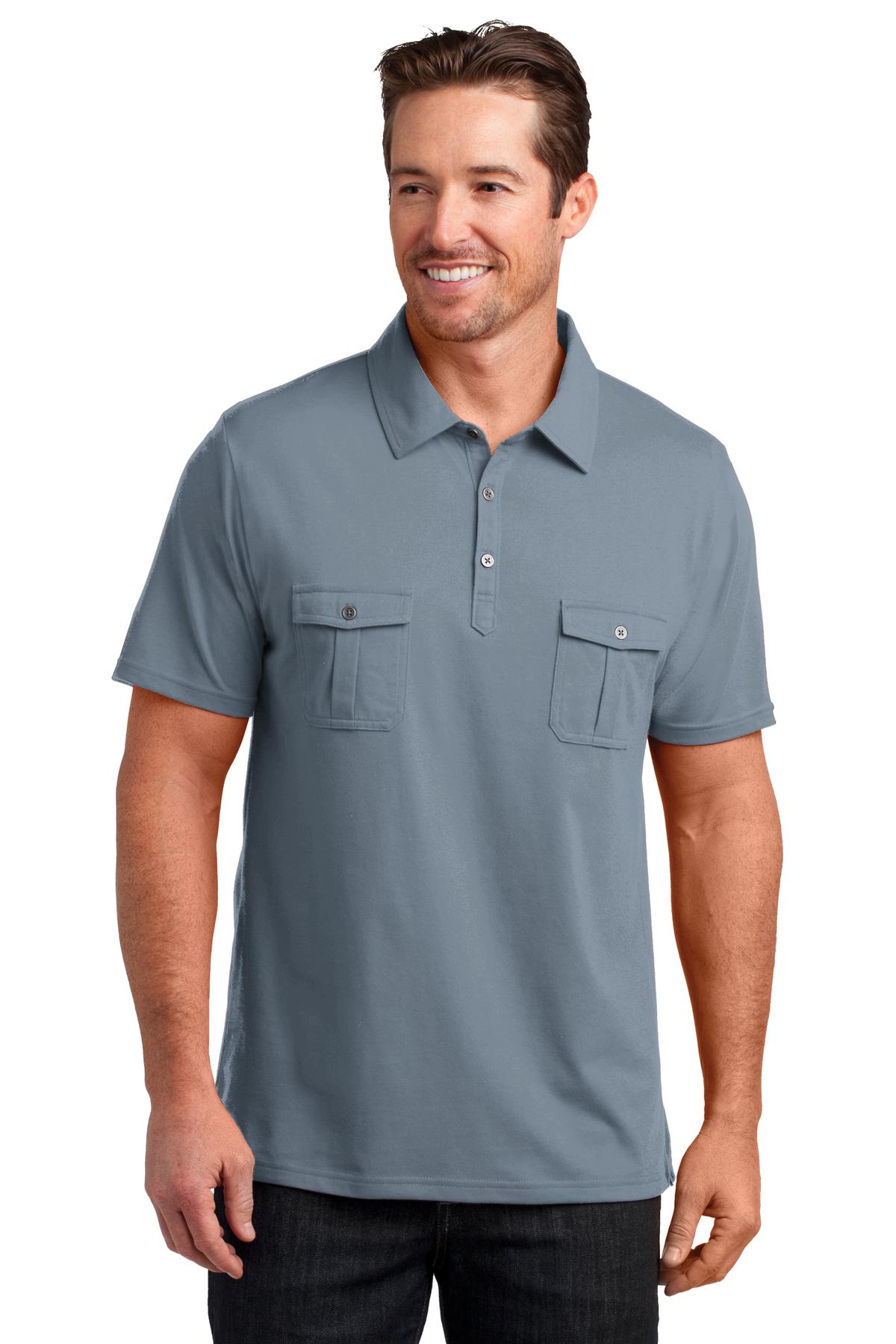 DM333 District Made Mens Double Pocket Polo. DM333 District Made Mens Double Pocket Polo.