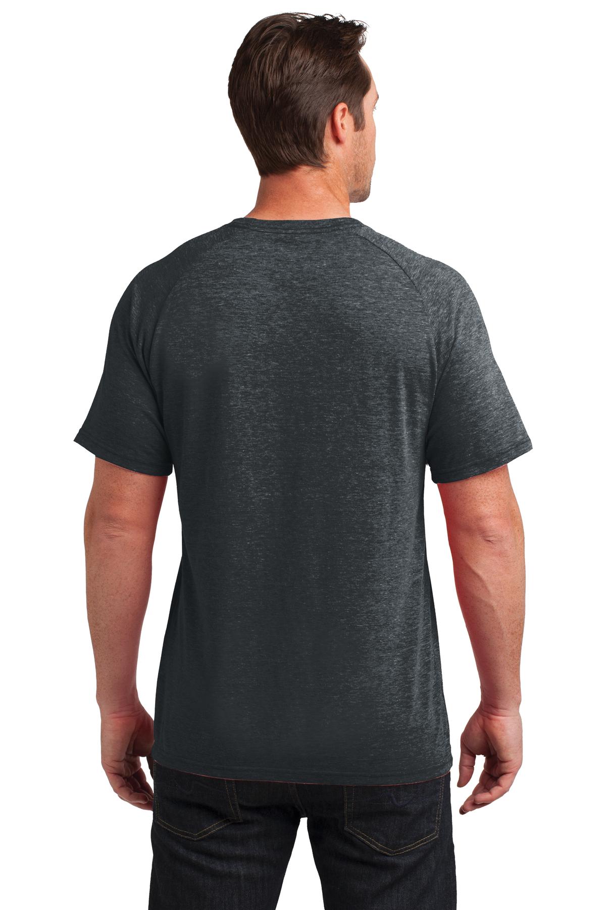 DM340 District  Made Mens Tri-Blend Pocket Tee. - Back Image