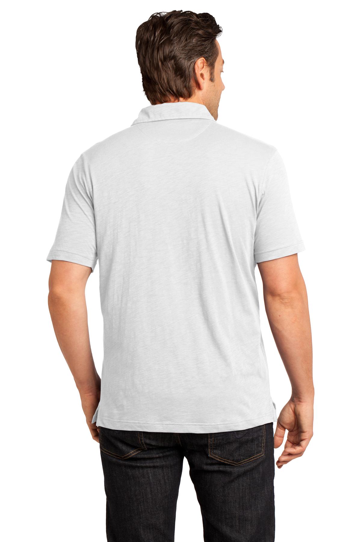DM350 District  Made - Mens Slub Polo. - Back Image