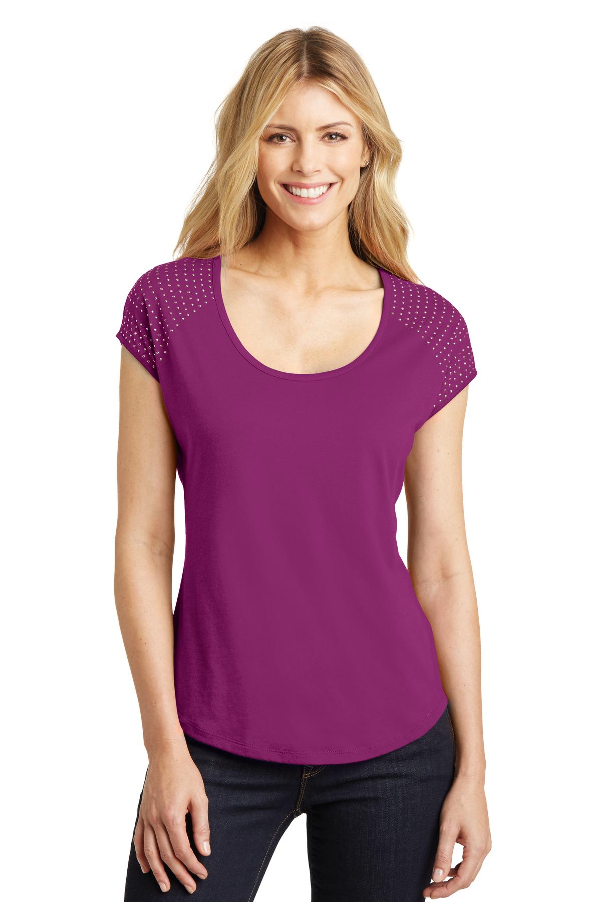 DM424 District  Made Ladies 60/40 Bling Tee.