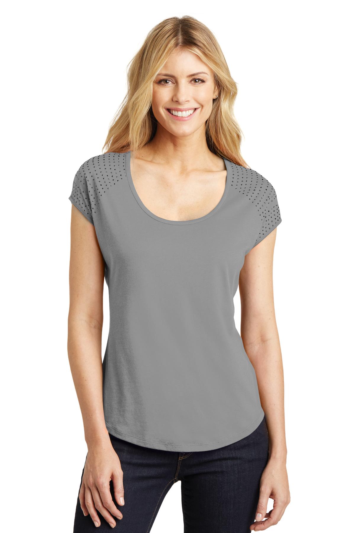 DM424 District Made Ladies 60/40 Bling Tee. Zoom Image