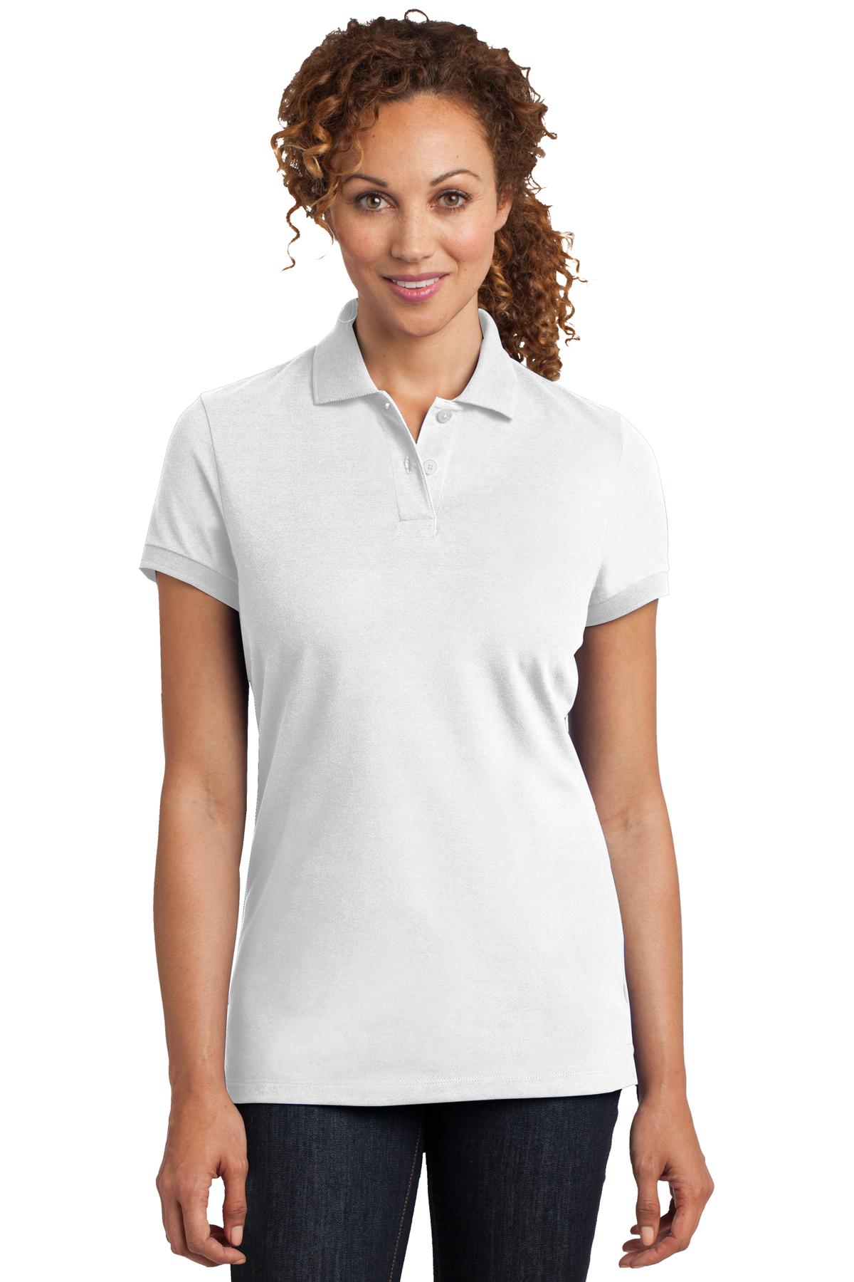 DM425 District  Made Ladies Stretch Pique Polo.
