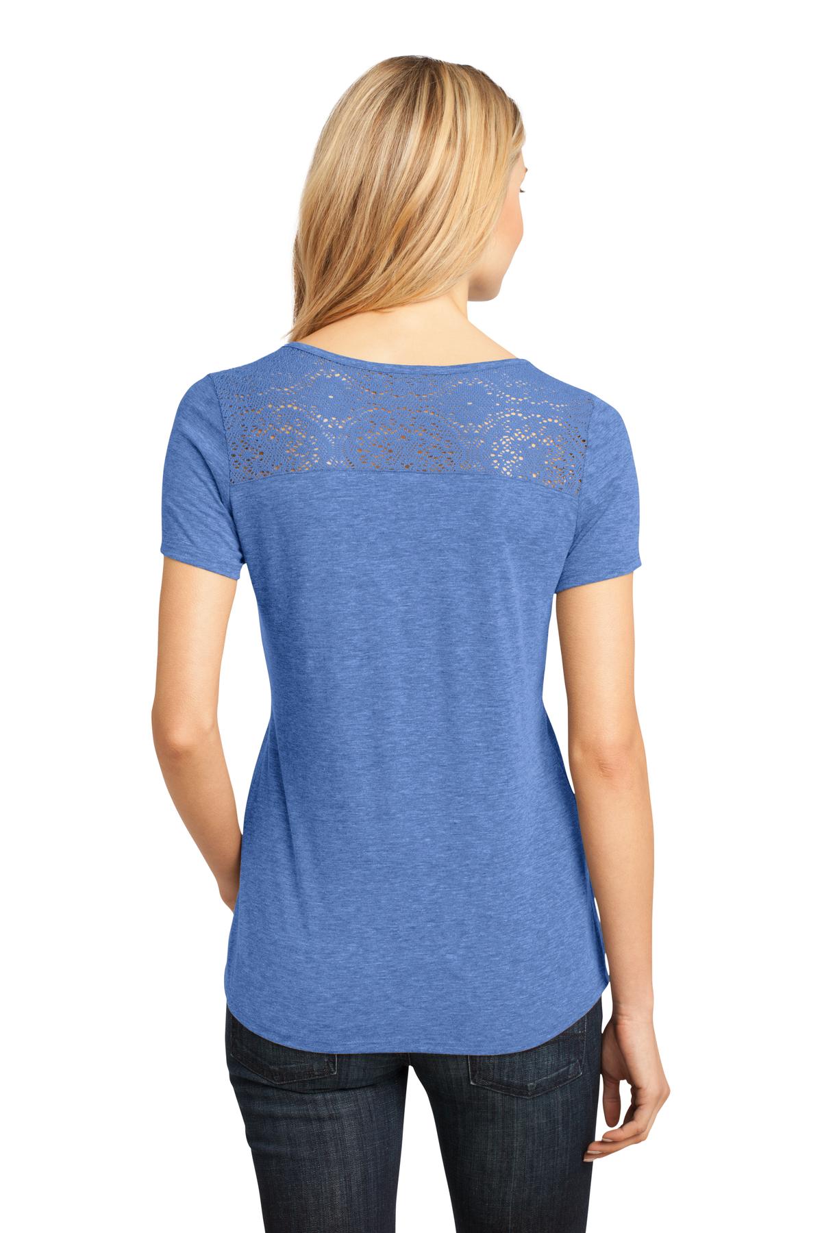 DM443 District  Made Ladies Tri-Blend Scoop Tee. - Back Image