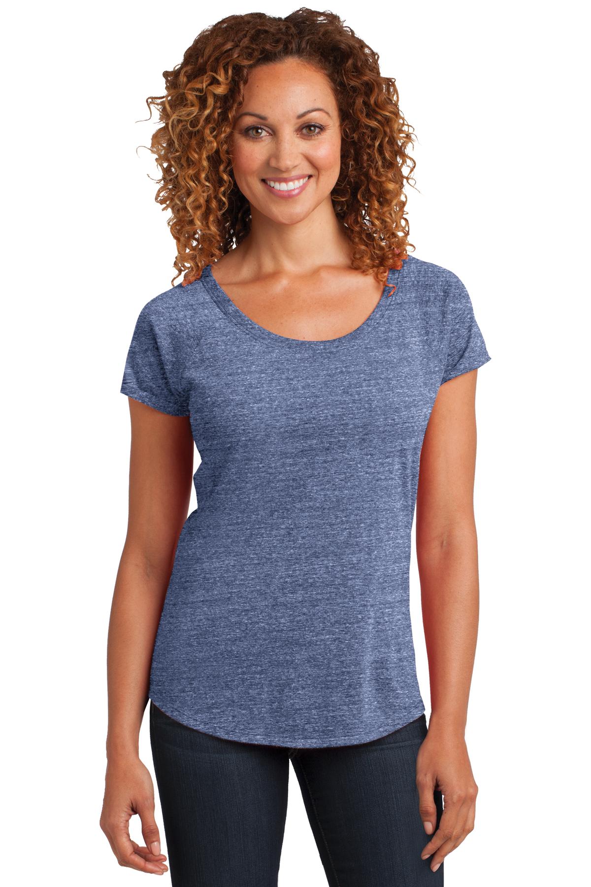 District Screen Print DM443  Made Ladies Tri-Blend Scoop Tee.