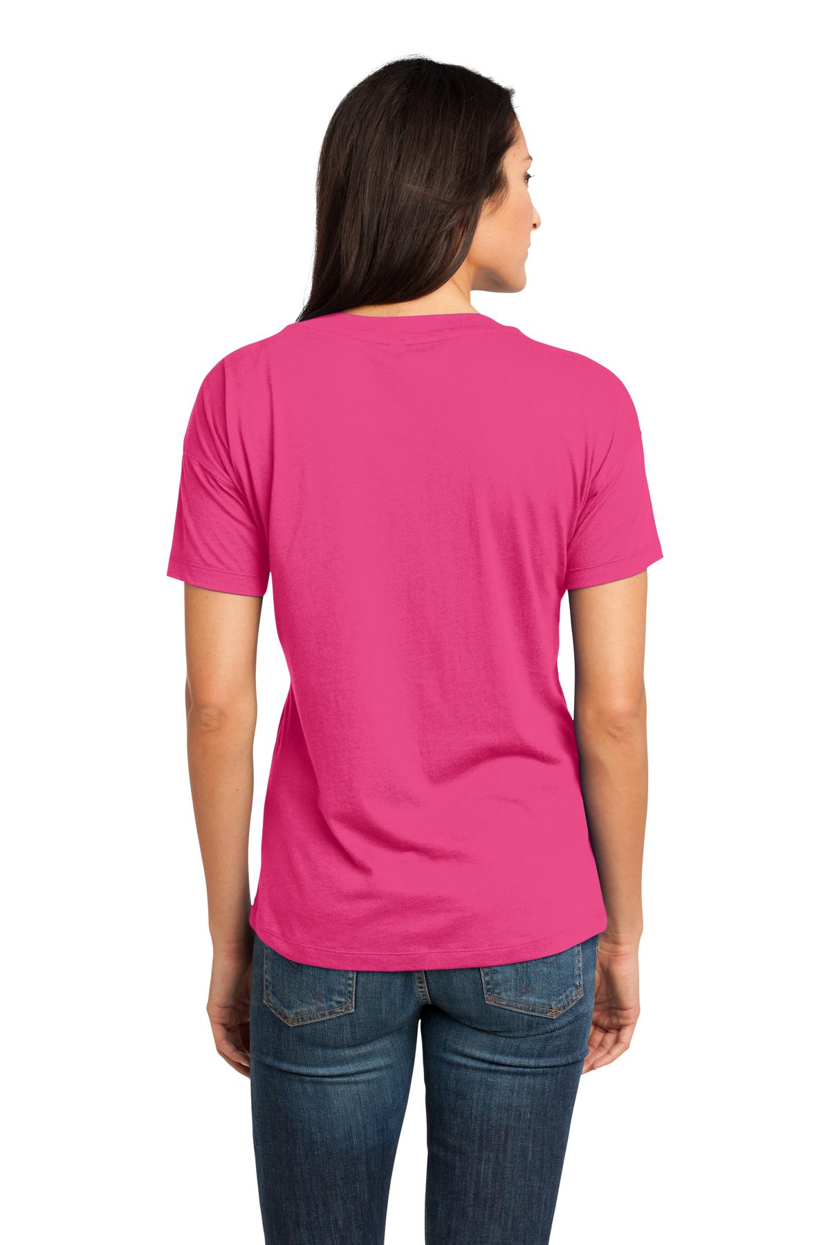 DM480 District Made - Ladies Modal Blend Relaxed V-Neck Tee. DM480 District Made - Ladies Modal Blend Relaxed V-Neck Tee. - Back Image
