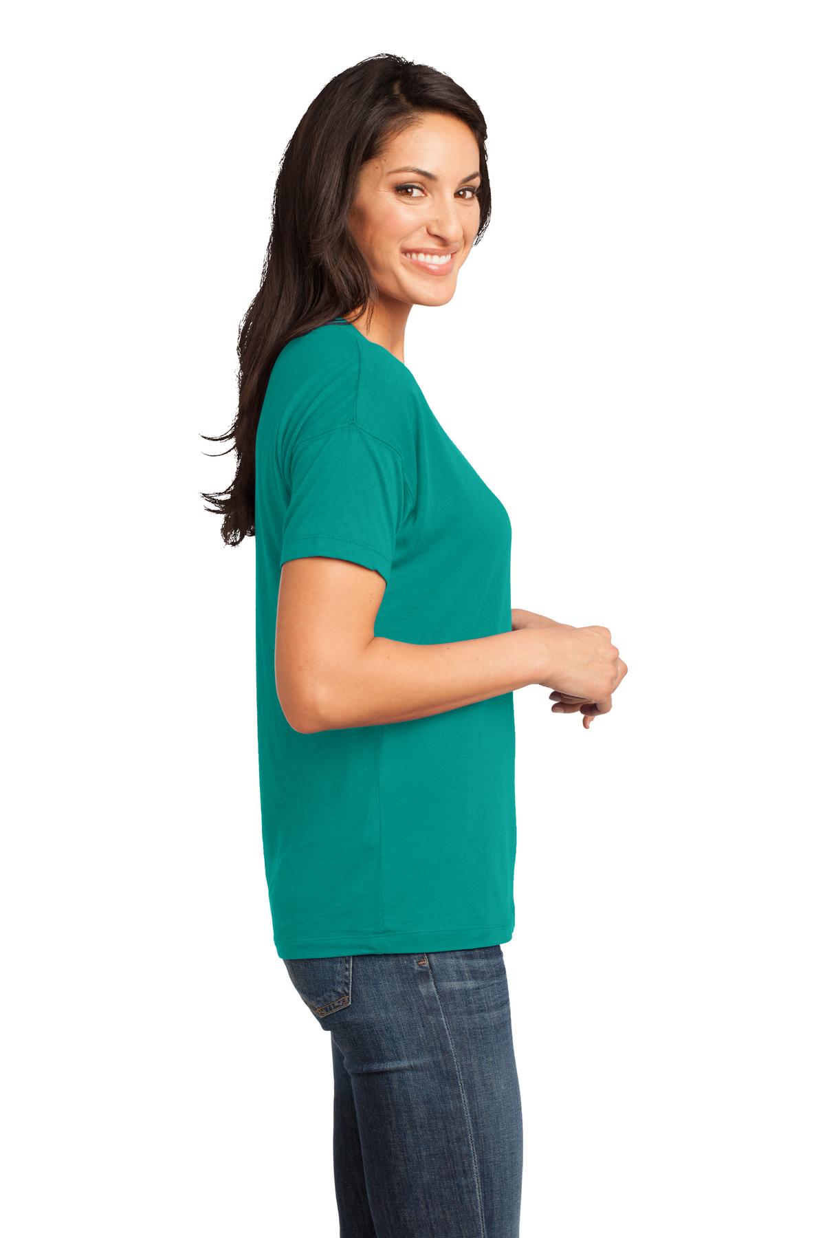 DM480 District  Made - Ladies Modal Blend Relaxed V-Neck Tee. - Siide Image