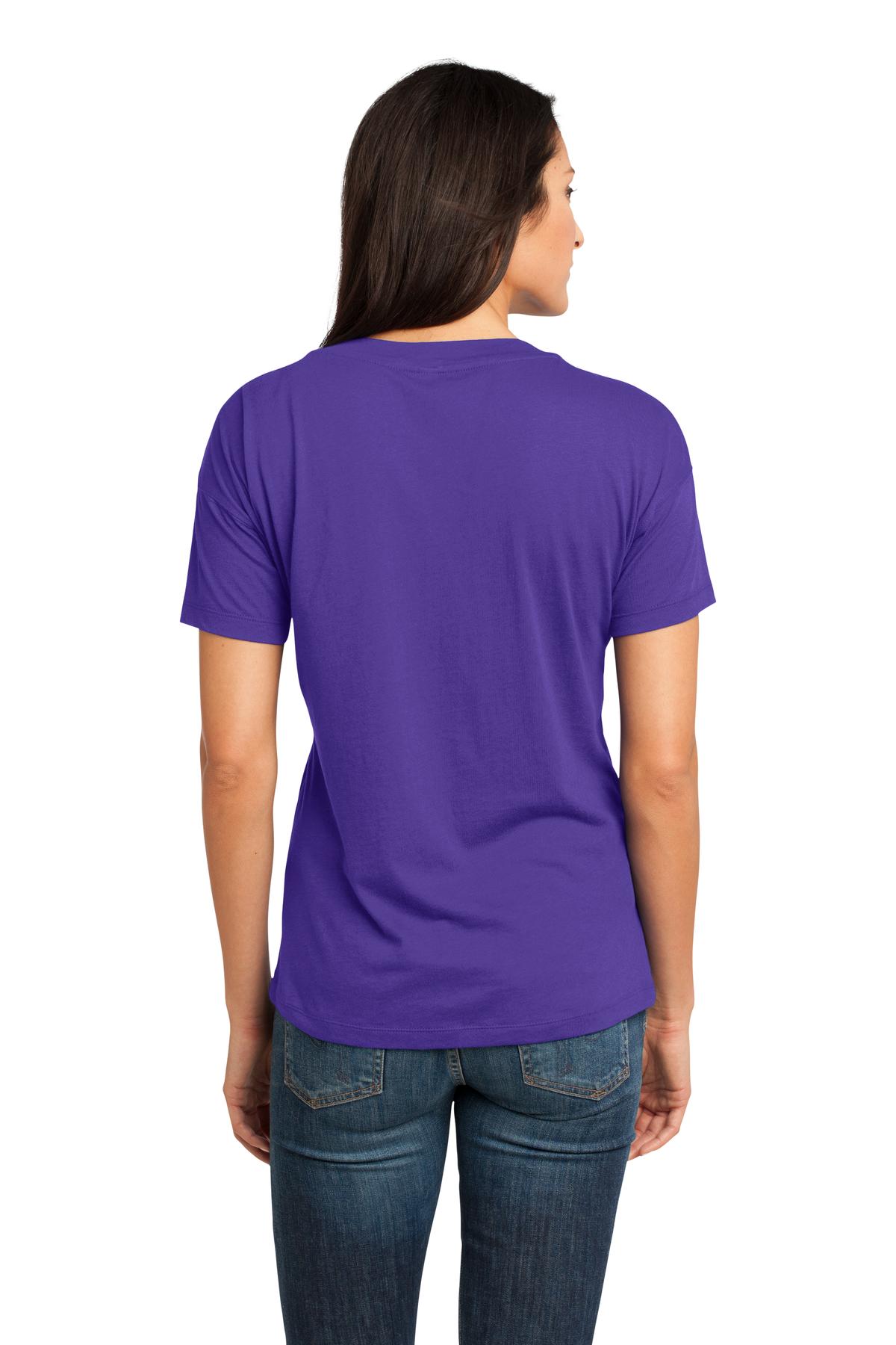DM480 District  Made - Ladies Modal Blend Relaxed V-Neck Tee. - Back Image