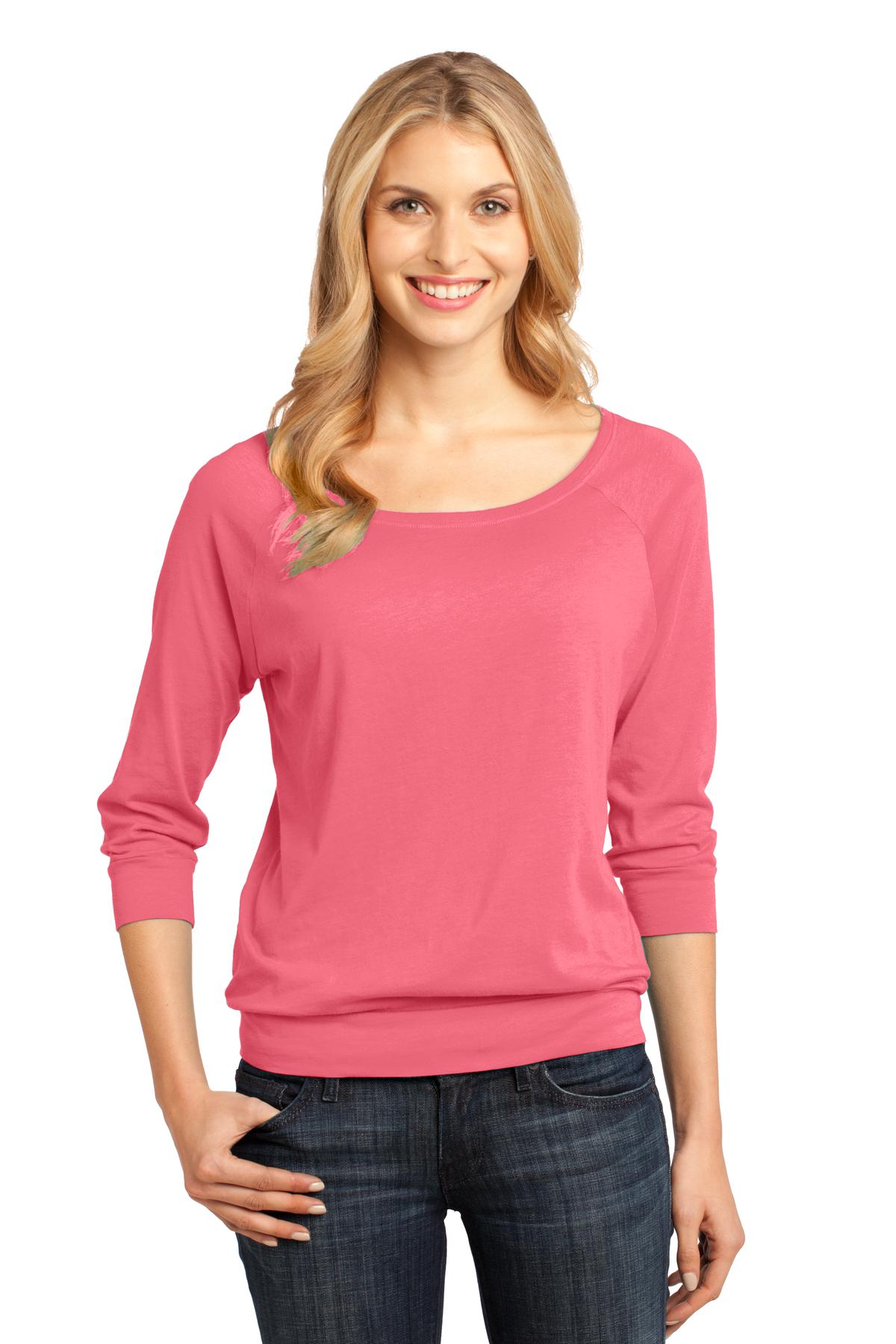 DM482 District  Made - Ladies Modal Blend 3/4-Sleeve Raglan