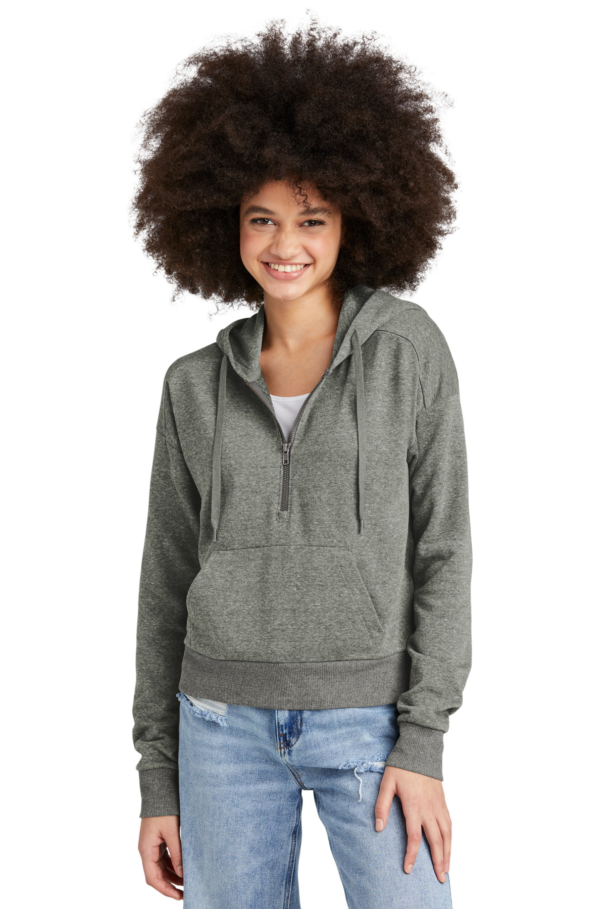 DT1311 District Womens Perfect Tri Fleece 1/2-Zip Pullover Zoom Image