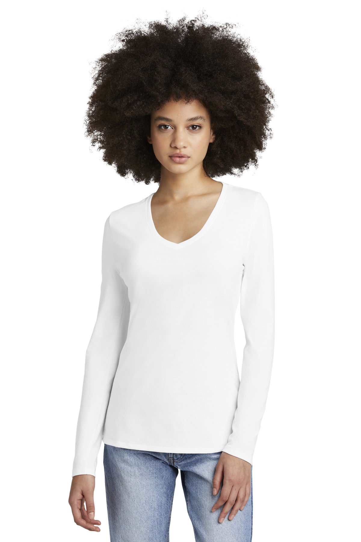 DT135 District Womens Perfect Tri Long Sleeve V-Neck Tee DT135 District Womens Perfect Tri Long Sleeve V-Neck Tee