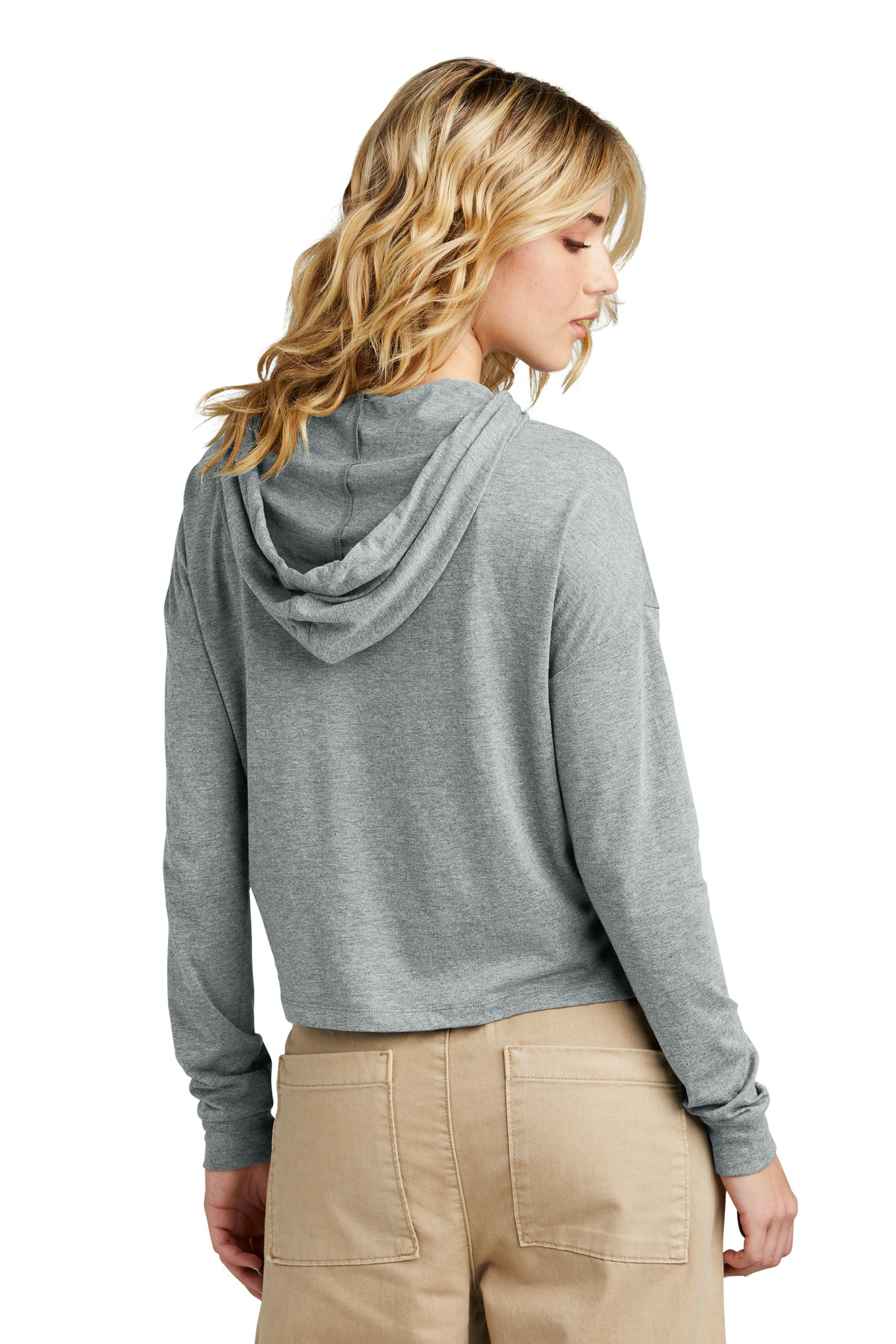 DT1390L District  Womens Perfect Tri Midi Long Sleeve Hoodie - Back Image