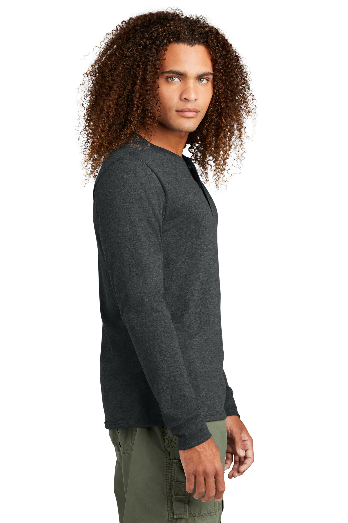 DT145 District  Perfect Tri Long Sleeve Henley - Siide Image