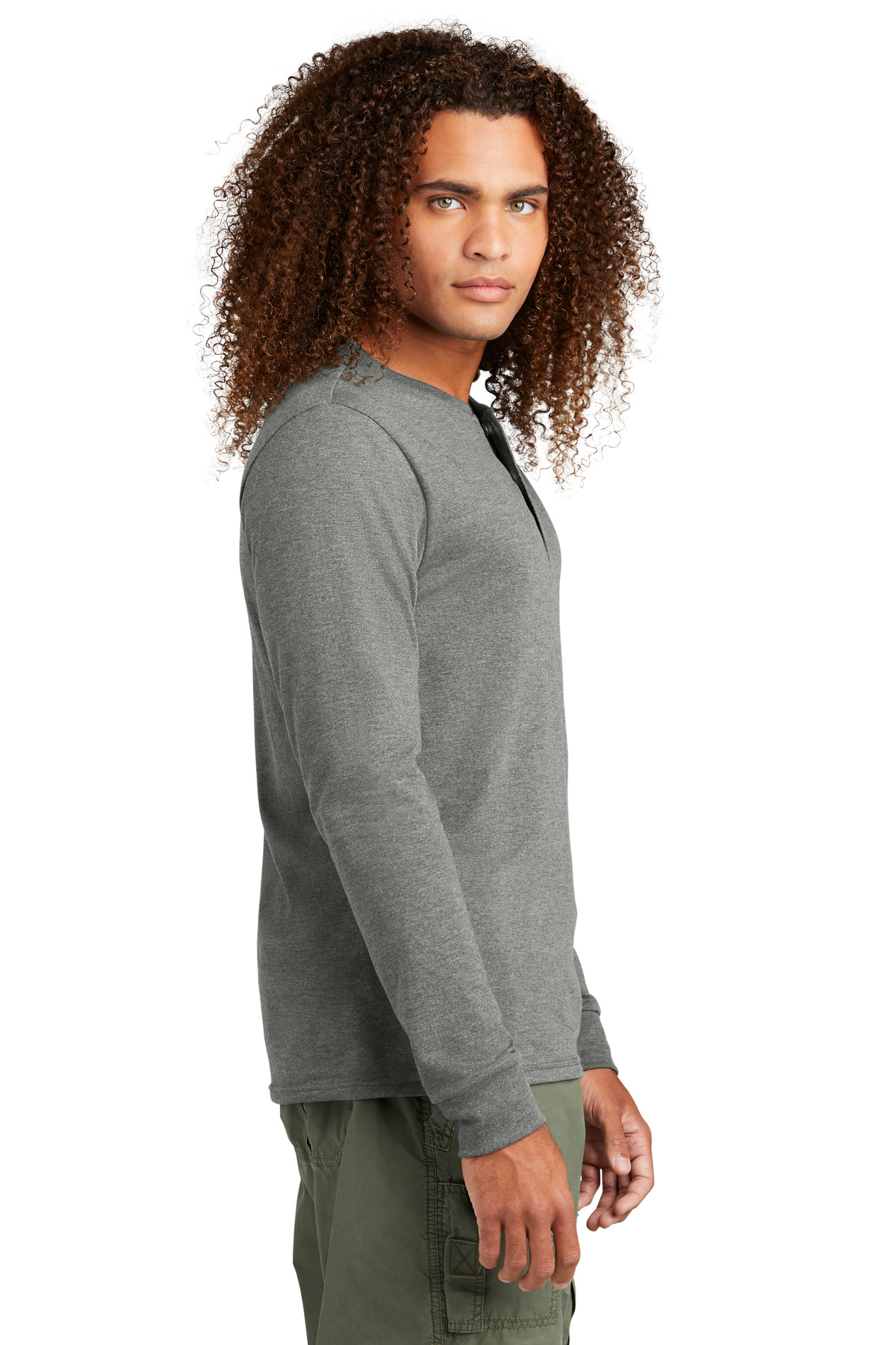 DT145 District Perfect Tri Long Sleeve Henley DT145 District Perfect Tri Long Sleeve Henley - Siide Image